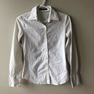 Club Monaco Stripped Collared Button Down